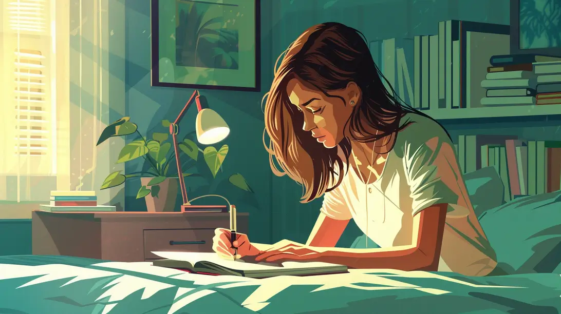 Quels sont les avantages de la maîtrise de soi ? Une femme créant un journal.